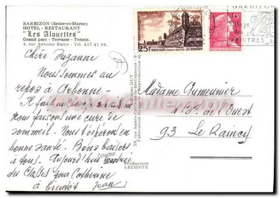 Les Alouettes — Hotel-Restauracja w Barbizon — wydawca GUY — Rewers