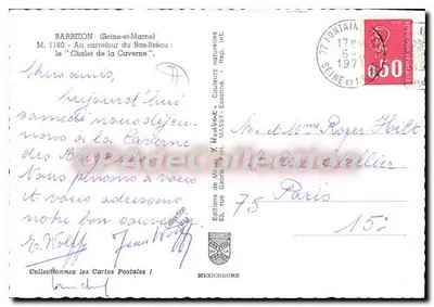 Barbizon — Chalet w jaskini — Éditions de Massy — Rewers