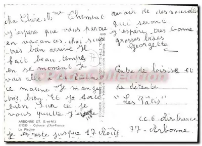 Basen wypoczynkowy "Les Pâtis" — Arbonne (77) — wydawca CIM — Rewers