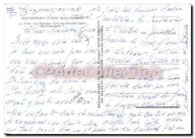 पॉन्थिएरी - नदी के दृश्य, पुल, इमारतें और सड़क - एडिशन मेज़ — पीछे