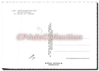 Dammarié-les-Lys — Os HLM da Abadia — Edições de Massy — Verso