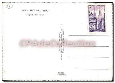 Provins — L'Église Saint-Ayoul — Édition E. Mignon — Rewers