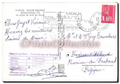 Plage de Meaux — bord de la Marne — éditeur CIGOGNE — Verso