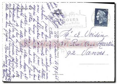Iglesia de Lormes — vista aérea — Tarjeta postal antigua deCollection — Reverso