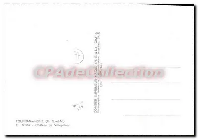 Castelo de Villepatour — Tournan-en-Brie (77) — Impressor Magon — Verso