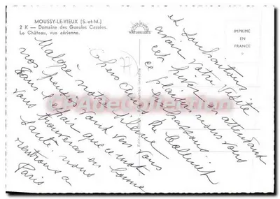Moussy-le-Vieux — Domínio das Bocas Quebradas — vista aérea — Edições Souille & Cie — Verso