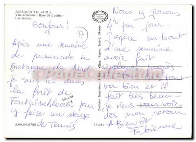 Bois-le-Roi — Base de Lazer — Os campos de tênis — Ciny — Verso
