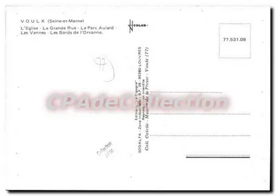 Voult (Seine-et-Marne) — Katedra, Wielka Ulica, Park Aulard, Wanny, Brzegi Orvanne — Wydawnictwo La Cigogne — Rewers
