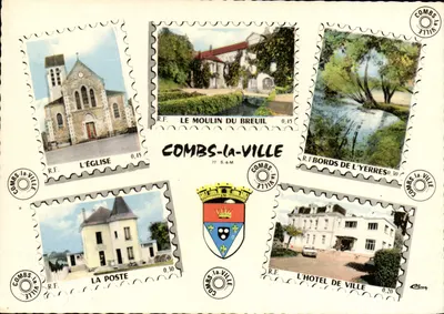 Combs-la-Ville — vista panorâmica com cinco cartões postais — editor S.P.&M.