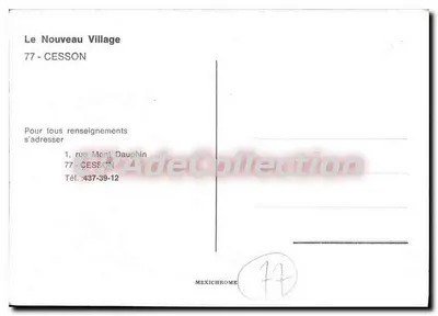 Nowe Wsi — 77 - CESSON — wydawca MEXICHROME, nr serii 77 — Rewers