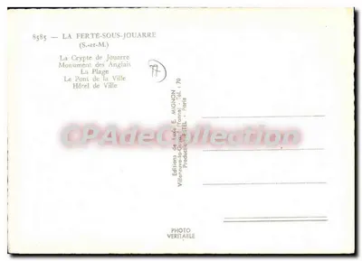 La Ferté-sous-Jouarre — vista panorâmica — Edições E. Mignon, Ville-aux-Lois, França — Verso