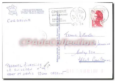 Vert-Saint-Denis La Butte aux Feves — quartiere residenziale — Edizioni MAGE, n°249 — Verso