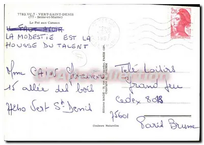 Vert-Saint-Denis — Pré aux Canaux — Editions Couleurs Naturelles — Rückseite