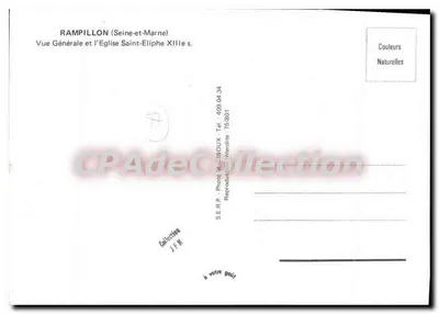 Rampillon (Seine-et-Marne) — Ogólny widok i Katedra św. Elipha — Fotografia M. Gibouix — Rewers