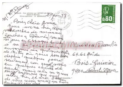 Vista aérea sobre MITY-LE-NEUF — Seine-et-Marne — editor CP294.03, piloto R. HENRARD — Verso
