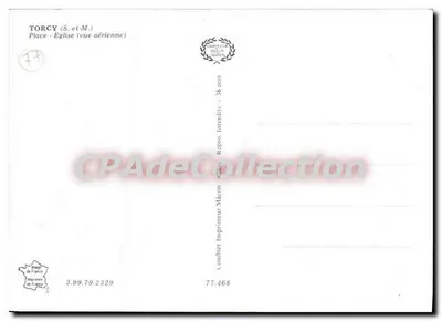 Torcy (S.-et-M.) — Chiesa (veduta aerea) — Editore Combier, n° 77.468 — Verso