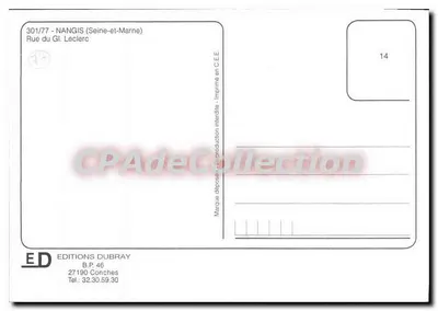 Nangis — Rue du Général Leclerc — Éditions Dubray — Verso