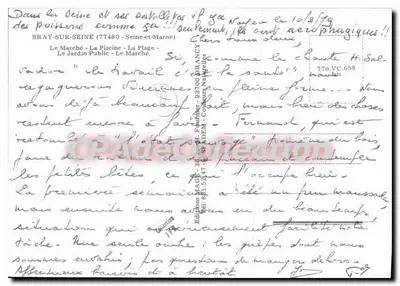 Bray-sur-Seine — rynek, basen, ogrodek publiczny — Wydawnictwo MAGE — Rewers