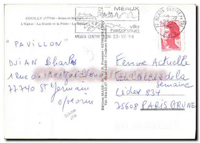 Couvilly — Iglesia, ayuntamiento y parque — Ediciones MAGE — Reverso