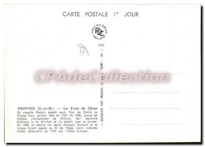 Wieża Cezara — Provins — Wyd. Combière — Rewers