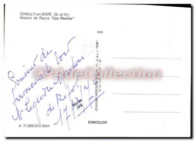 Chailly-en-Bière (S.-et-M.) — Casa de Repouso 'Les Roches' — CIMCOLOR — Verso