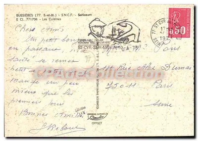 Cucina industriale — S.N.C.F. — Bussières (77) — Editore Combier — Verso