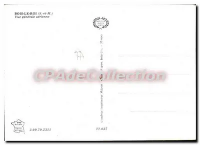 Bois-le-Roi (S.-et-M.) — Vista geral aérea — Imprimeur Combier, Mâcon — Verso