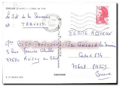 Chelles (S.-et-M.) — Hotel de Ville — wydawca Cimcrome — Rewers