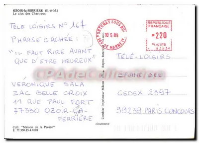 Ozoir-la-Ferrière (S.-et-M.) — O Clos dos Chartreux — editor Cing — Verso