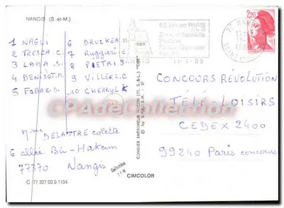 Nangis — widok panoramiczny i budynki — Wydawca Macon (71, S.-&-L.) — Rewers
