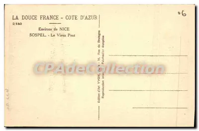Sospel - El Viejo Puente — Cerca de Niza — Edición de Arte YVON — Reverso