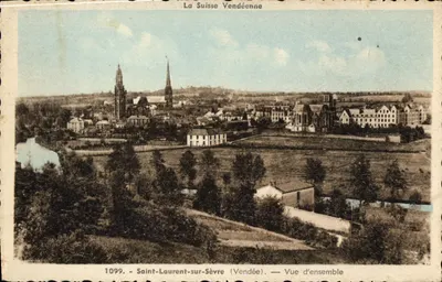 Saint-Laurent-sur-Sèvre (Vendée) — Visão geral — Fototipia Jehly-Poupin, n°1099