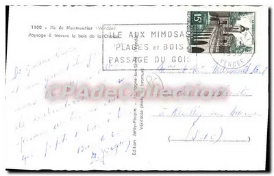 Paisagem através do bosque da Chaize — Ilha de Noirmoutier (Vendée) — Edição Jehly-Poupin — Verso