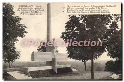 Mouchamps (Vendée) — Monument em homenagem ao Comandante Guilbaud — por Jan e Joël Martel (P. Ferré, Construtor)