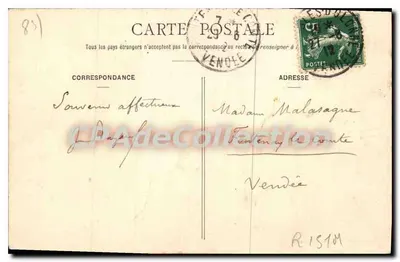Les Sables-d'Olonne — Vista geral da Praia e do Dique — Edição das Nouvelles Galeries, N° 140 — Verso