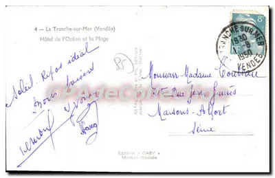 Hôtel de l'Océan e a Praia — La Tranche-sur-Mer (Vendée) — Éditions Gaby — Verso