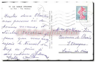 Les Sables-d'Olonne — O Porto — Edições P. Marlin — Verso