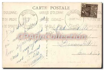 Les Sables-d'Olonne — Os Marais Salants — A Colheita do Sal — Denonville, n°93 — Verso