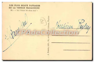 Cottage com telhado de colmo — A Vendée — editor Mazais, n°36 — Verso