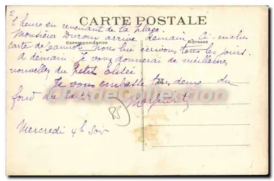 Stara pocztówka Les Sables d'Olonne (Vendee) Piękna dziewczyna — Rewers