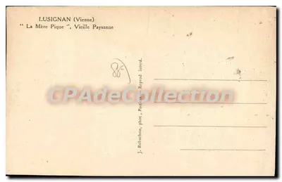 Lusignan (Vienne) — 'A Senhora Pique', Velha Camponesa — J. Robachon, fot. — Verso
