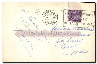 Poitiers (Vienne) — Ogólny widok na Clian — Lycée — Sainte-Croix — Hôtel de Ville — J. Robuchon - T.224 — Rewers