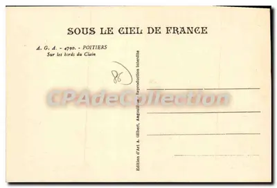 Poitiers — Às margens do Clain — Edição A. Gilbert — Verso