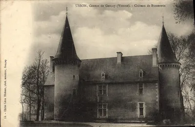 Usson, Cantão de Gençay (Vienne) — Castelo de Busséroux — Cliché Léon Bluteau, amador, Gençay