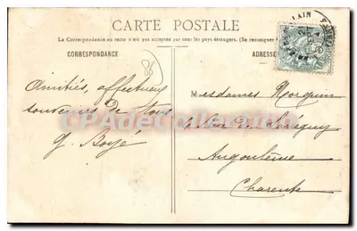 Usson, Cantão de Gençay (Vienne) — Castelo de Busséroux — Cliché Léon Bluteau, amador, Gençay — Verso
