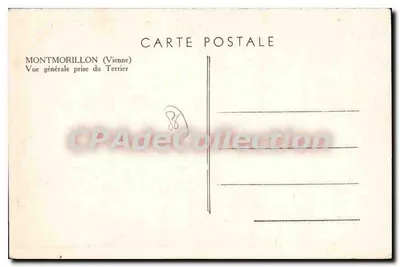 Montmorillon (Vienne) — Vista geral tirada do Terrier — Terrier — Verso