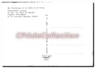 चौविनी — मार्केट प्लेस और नोट्रे-डेम चर्च के साथ फूलों के बर्तन — CIM — पीछे