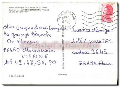 Lago de Jousseau — Ao redor de Availles-Limouzine — Cimrome — Verso