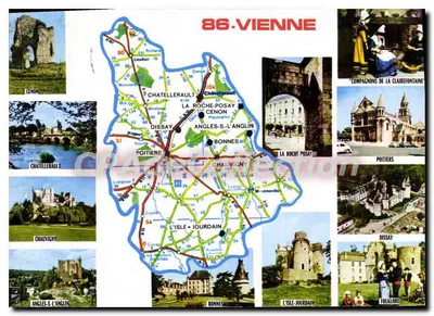 Viena — 86 — Carta turística com mapa e fotos de locais