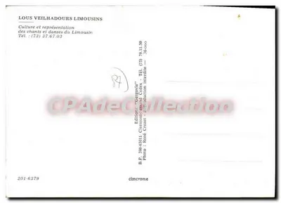 Grupo folclórico — Limousin — Edições "Cergovie" — Verso